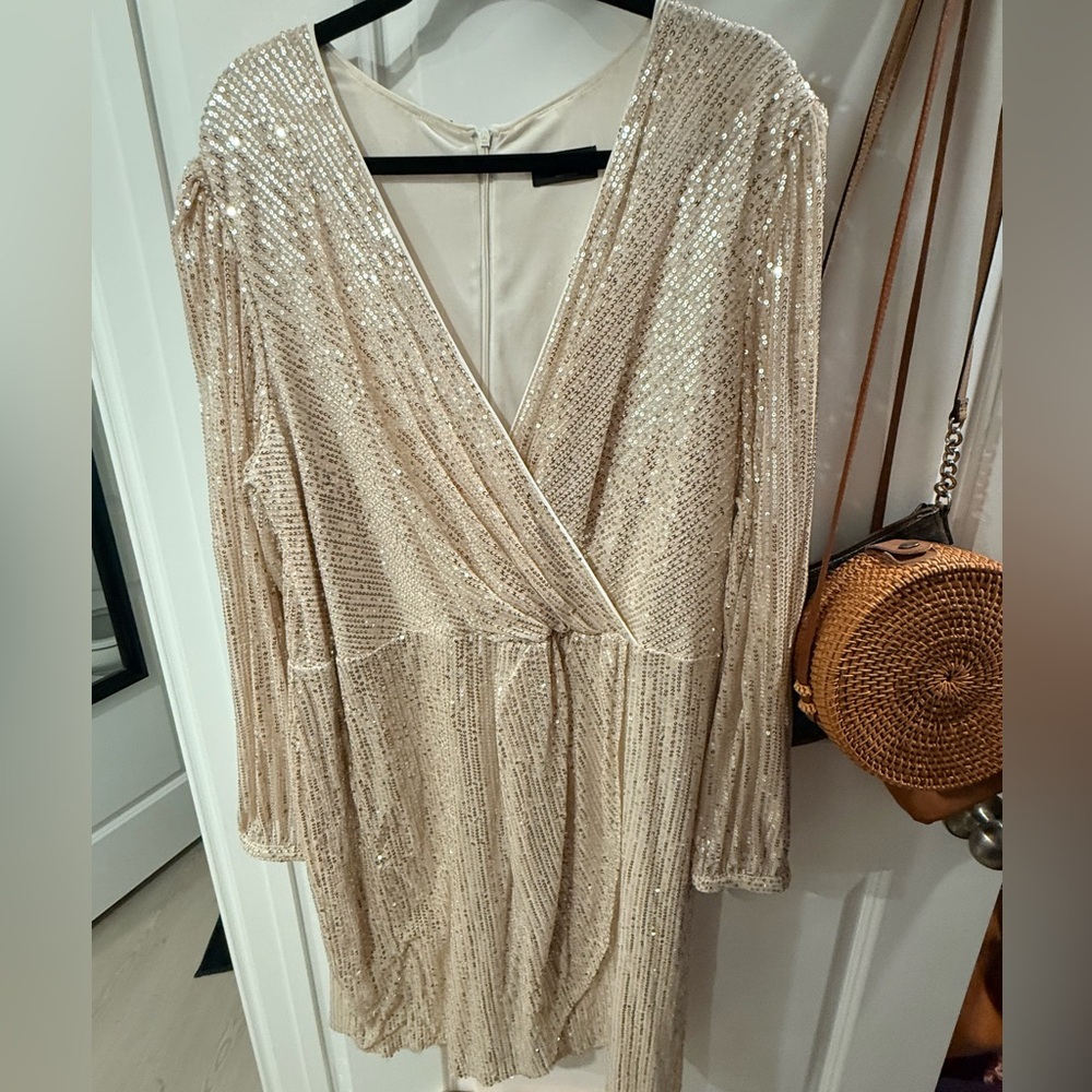 Lane Bryant Cream Sequin Dress